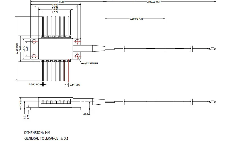 976nm 700mw Pump Laser Diode Hi1060 Fiber With Fbg Stabilized